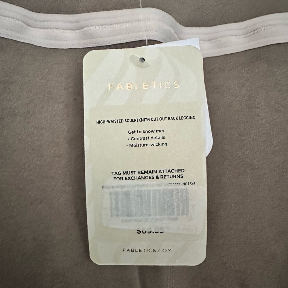 Fabletics, High wasted sculptknit cut out back leggings, size small